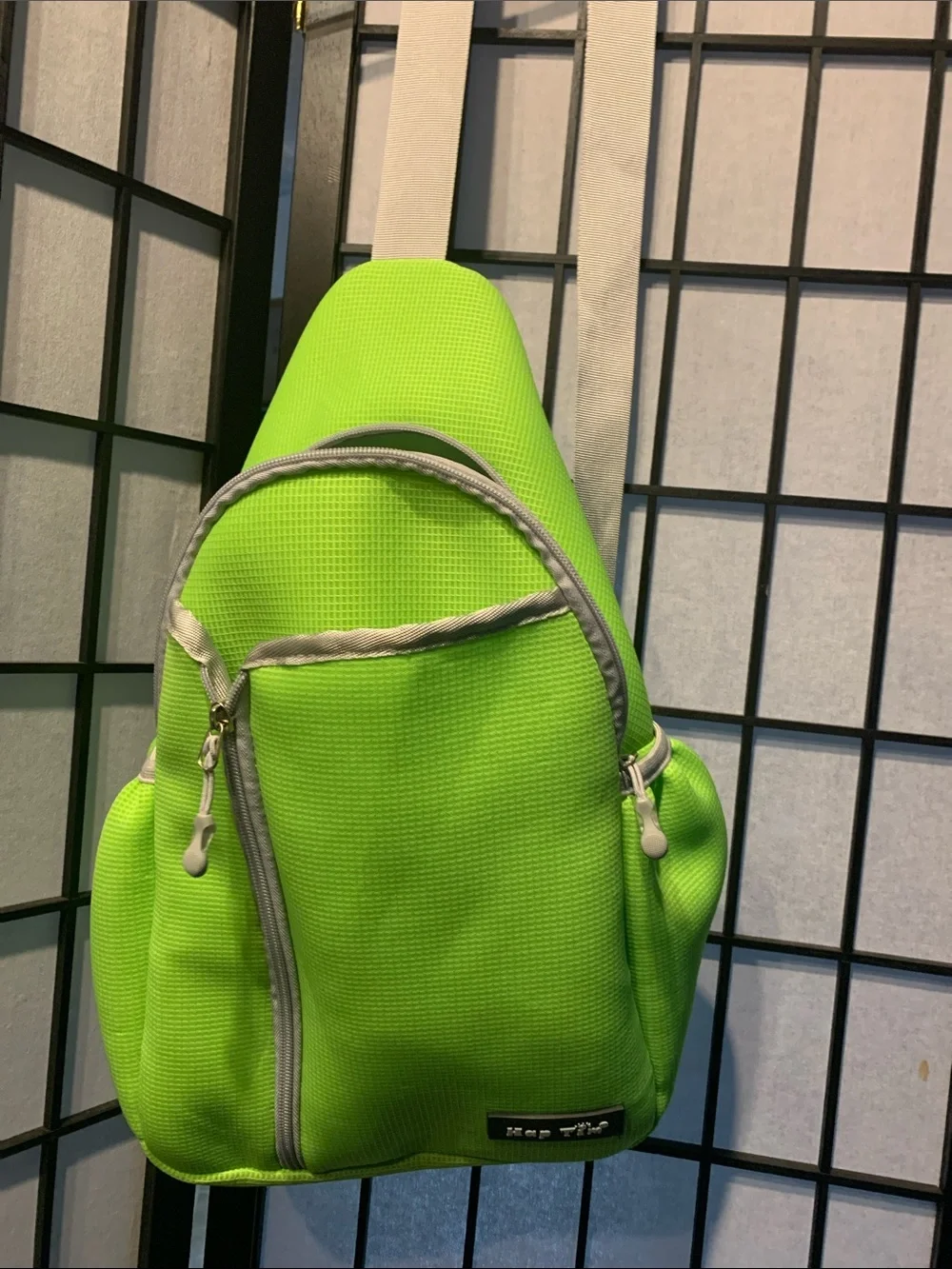 Hap Tim Neon Green Sling Backpack – Compact Everyday Crossbody